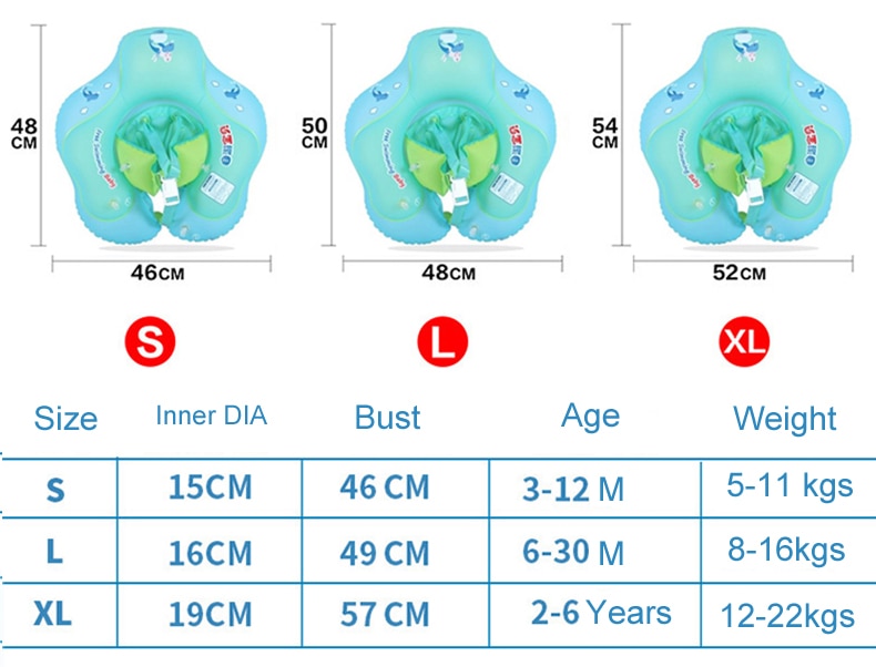 Baby Swimming Ring Kids Swimming Pool Accessories Circle Bathing Inflatable Double Raft Rings