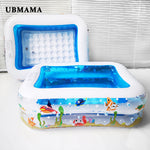 Kid Baby's Bathtub Baby Swimming Pool Cartoon Underwater World Pattern Printed Inflatable Aerated Square Newborn's Swimming Pool