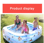 Kid Baby's Bathtub Baby Swimming Pool Cartoon Underwater World Pattern Printed Inflatable Aerated Square Newborn's Swimming Pool