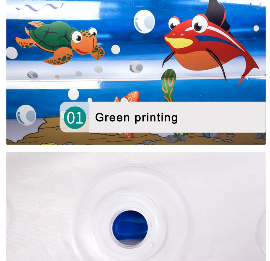 Kid Baby's Bathtub Baby Swimming Pool Cartoon Underwater World Pattern Printed Inflatable Aerated Square Newborn's Swimming Pool